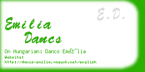 emilia dancs business card